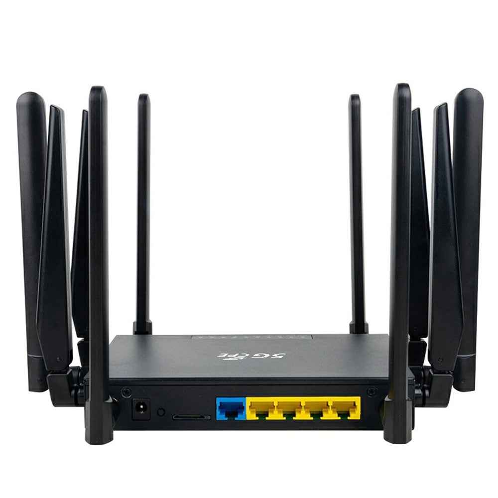 NR180 Eurasian Version Gigabit WiFi 6 Dual Band 2.4G+5.8G Router Dual SIM CPE 10 Antenna 5G Router - EU Plug