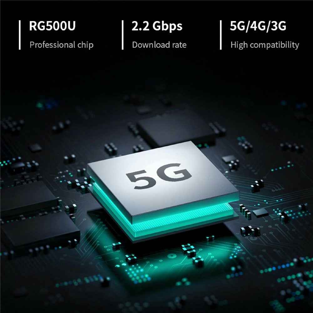 NR500 5G CPE Router with SIM Card Slot 2.4G + 5.8G Dual Band WiFi 6 Gigabit Wireless Repeater, with 4000mAh Battery - US Plug