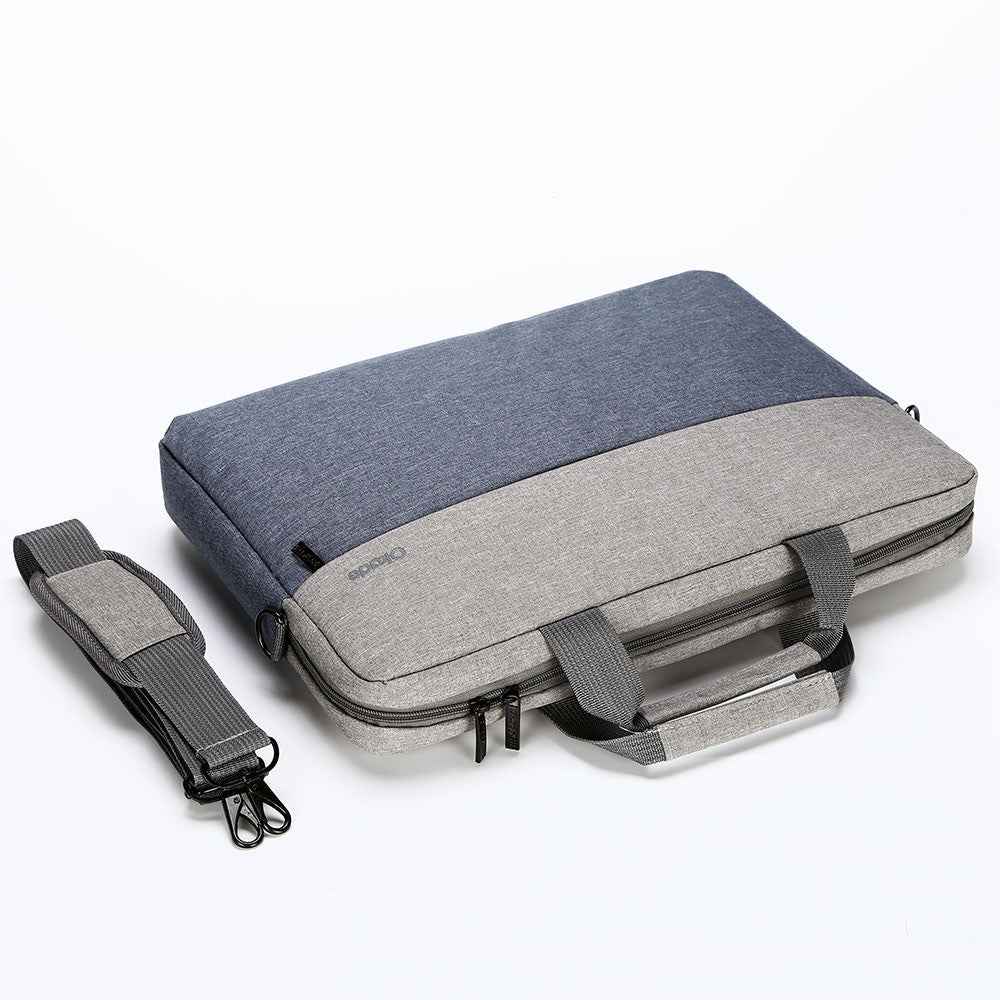 T52 14-inch Notebook Crossbody Handbag Portable Laptop Zipper Bag (with Shoulder Strap) - Dark Blue