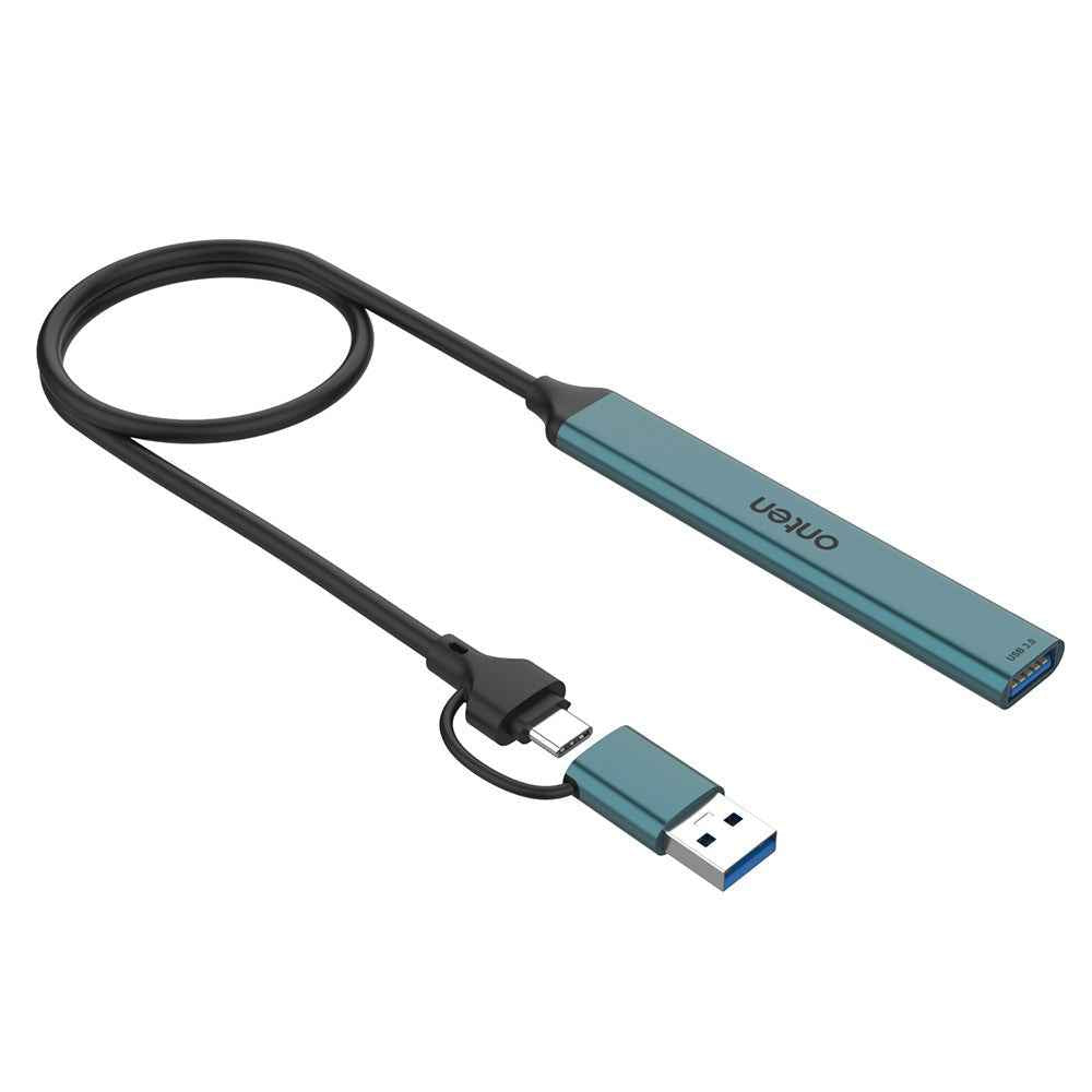 UCA9705 Mini Portable USB Hub USB-A / C to USB 3.0 + 2 USB 2.0 + SD / TF Card Reader OTG Adapter