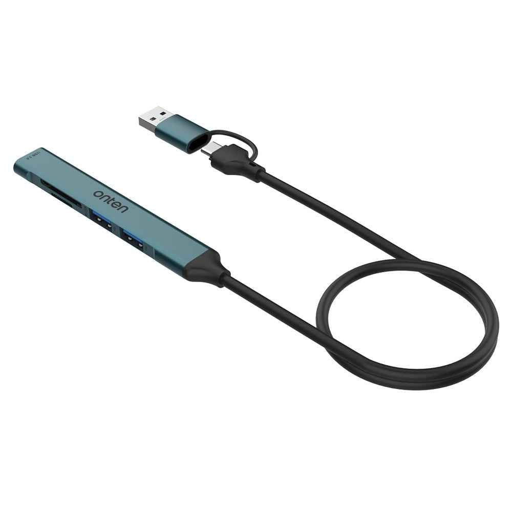 UCA9705 Mini Portable USB Hub USB-A / C to USB 3.0 + 2 USB 2.0 + SD / TF Card Reader OTG Adapter