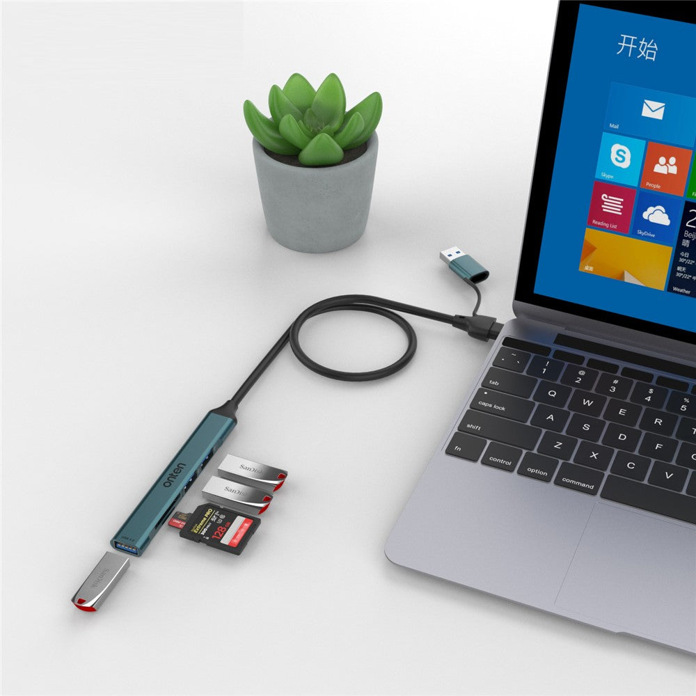 UCA9705-Mini-Portable-USB-Hub-USB-A-/-C-to-USB-3.0-+-2-USB-2.0-+-SD-/-TF-Card-Reader-OTG-Adapter
