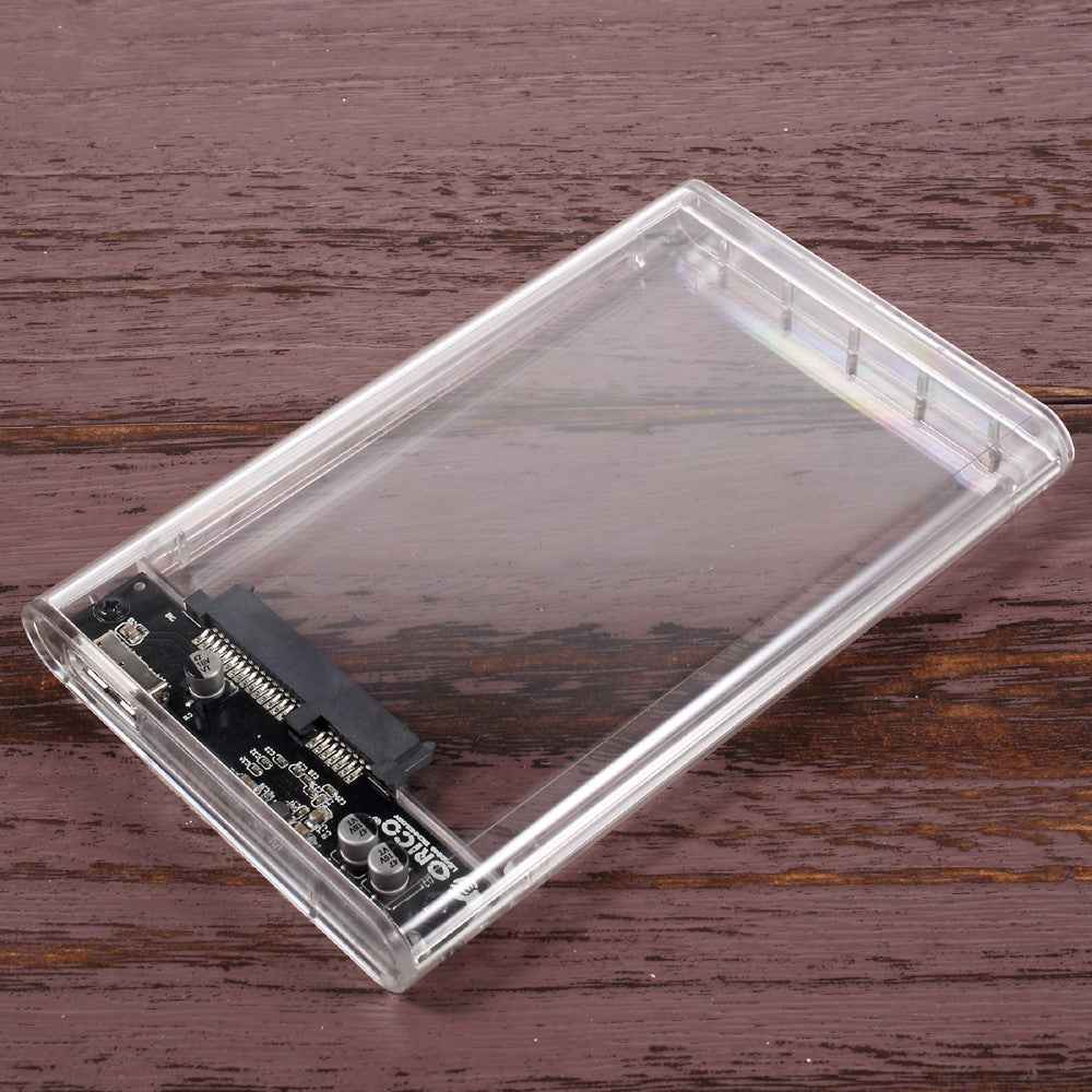 2139U3-CR USB3.0 External Hard Disk Box Storage Case for 9.5mm 2.5 inch SATA HDD / SSD - Transparent
