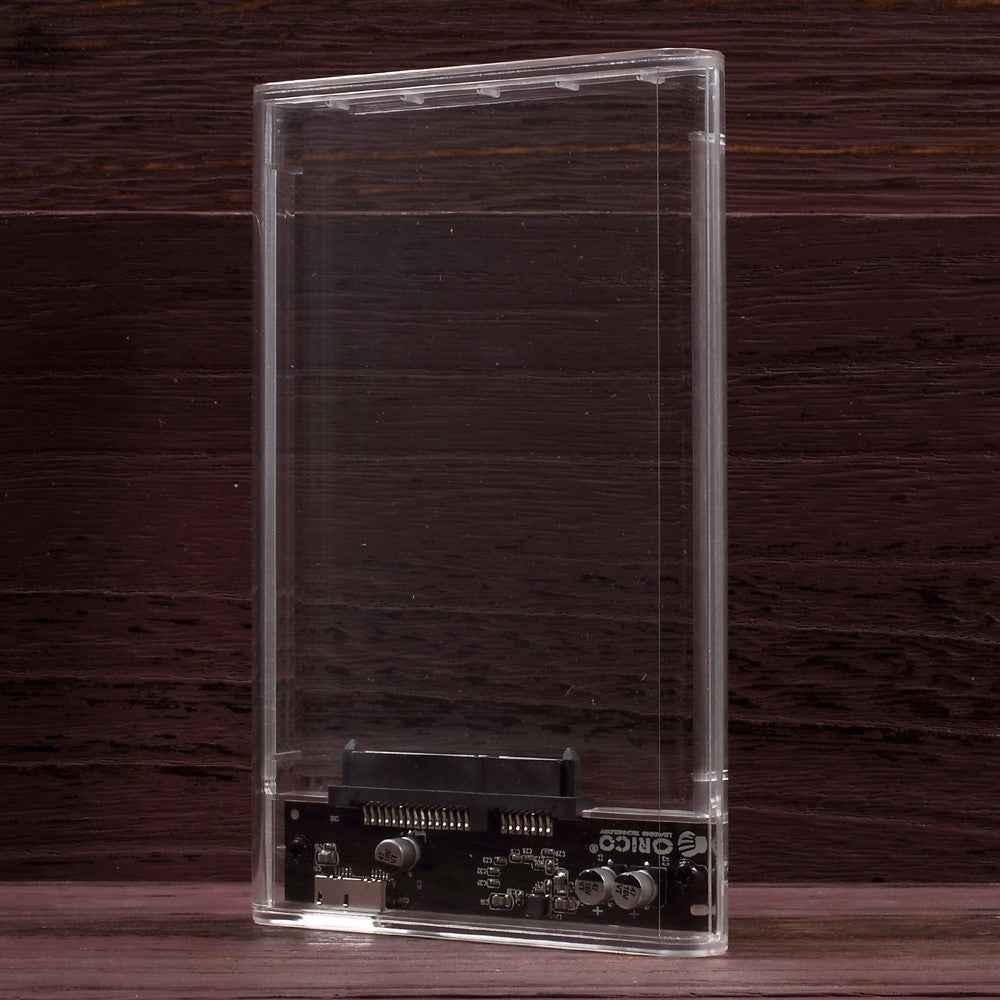 2139U3-CR USB3.0 External Hard Disk Box Storage Case for 9.5mm 2.5 inch SATA HDD / SSD - Transparent