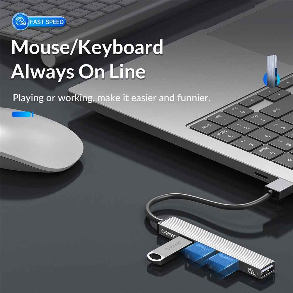AH-A13 1*USB 3.0 + 3*USB 2.0 HUB 4 Port Aluminum Alloy USB Splitter for Macbook Pro PC Computer