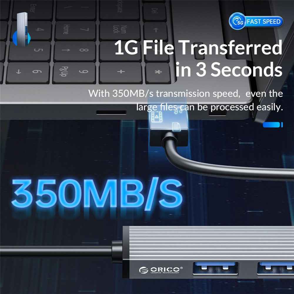 AH-A13 1*USB 3.0 + 3*USB 2.0 HUB 4 Port Aluminum Alloy USB Splitter for Macbook Pro PC Computer