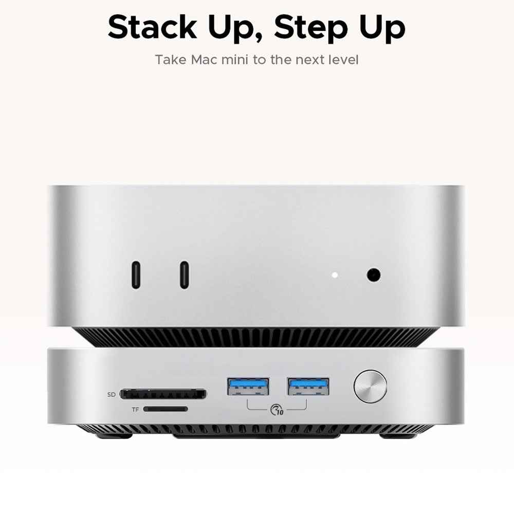 M4Max 10Gbps 2TB MiniMate Desktop External SSD Multiple Ports TF / SD Card Slots - White  /  EU Plug