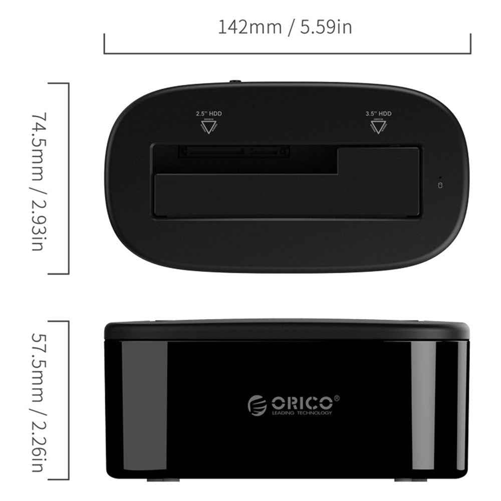 Tool Free 5Gbps Super Speed USB 3.0 to SATA External Hard Drive Docking Station (6218US3) - Black / EU Plug