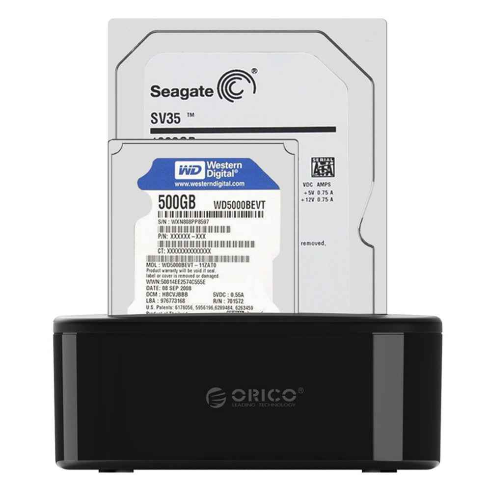 Tool Free 5Gbps Super Speed USB 3.0 to SATA External Hard Drive Docking Station (6218US3) - Black / EU Plug