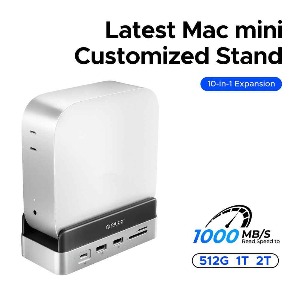 VS10 For Mac mini M4 Expansion Dock Converter M.2 SSD Enclosure Desktop Storage Base