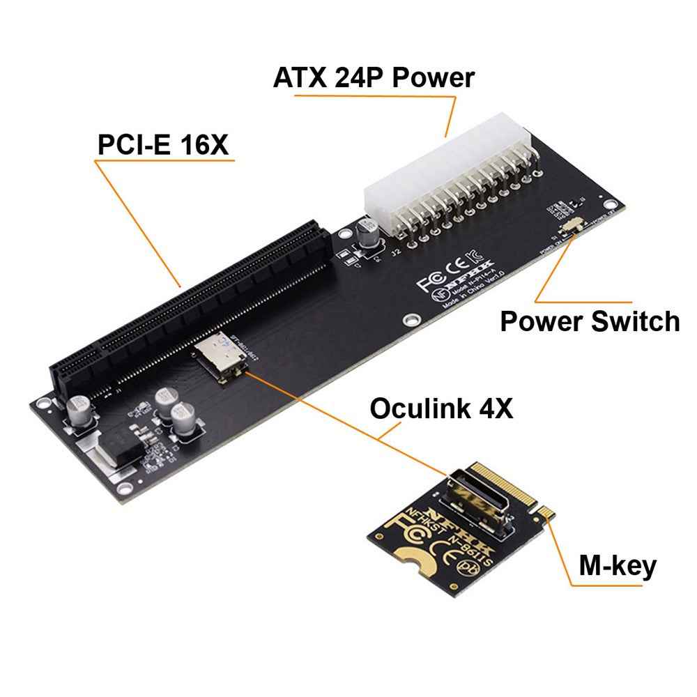 PCI-E 3.0 M.2 M-key to Oculink Host Adapter for GPD WIN Max2 External Graphics Card & SSD