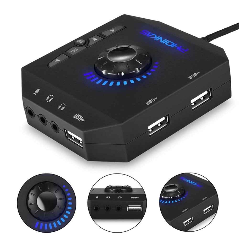 T10 Multi-function External Sound Card Independent Drive-free Computer Converter Hub