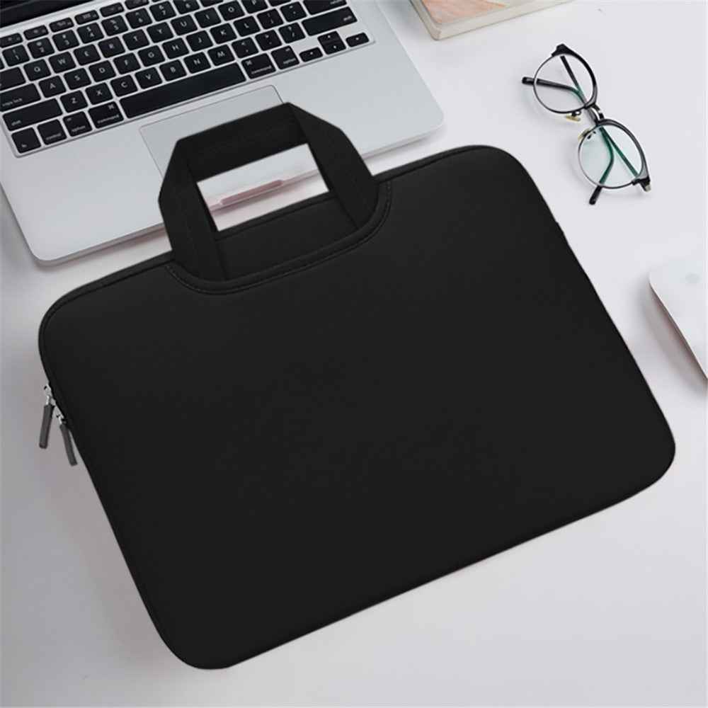 Portable Laptop Bag Case Shockproof Computer Handbag for 15.6inch Notebook - Black
