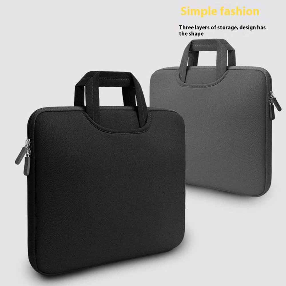 Portable Laptop Bag Case Shockproof Computer Handbag for 15.6inch Notebook - Black