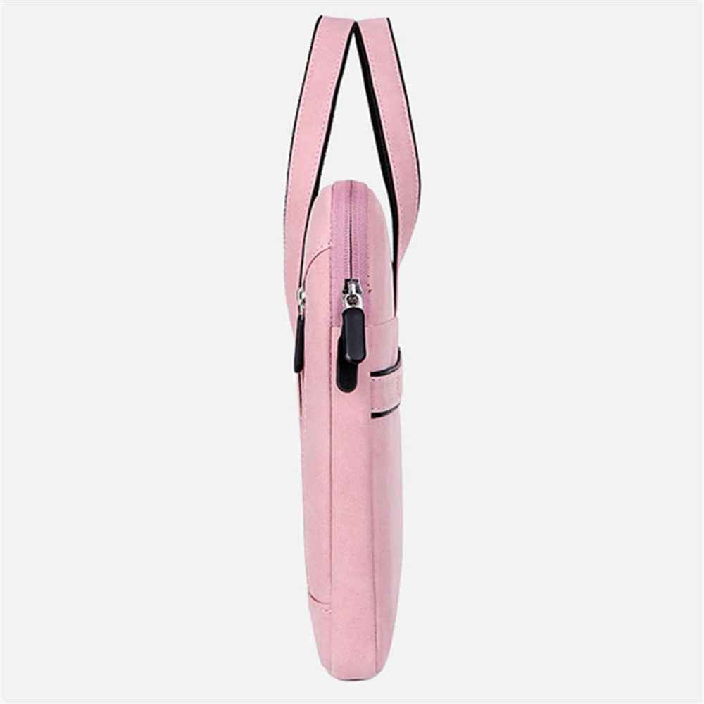 Q5 15-15.6 Inch Laptop Anti-scratch Lining Handbag PU Leather Notebook Carrying Bag - Baby Blue