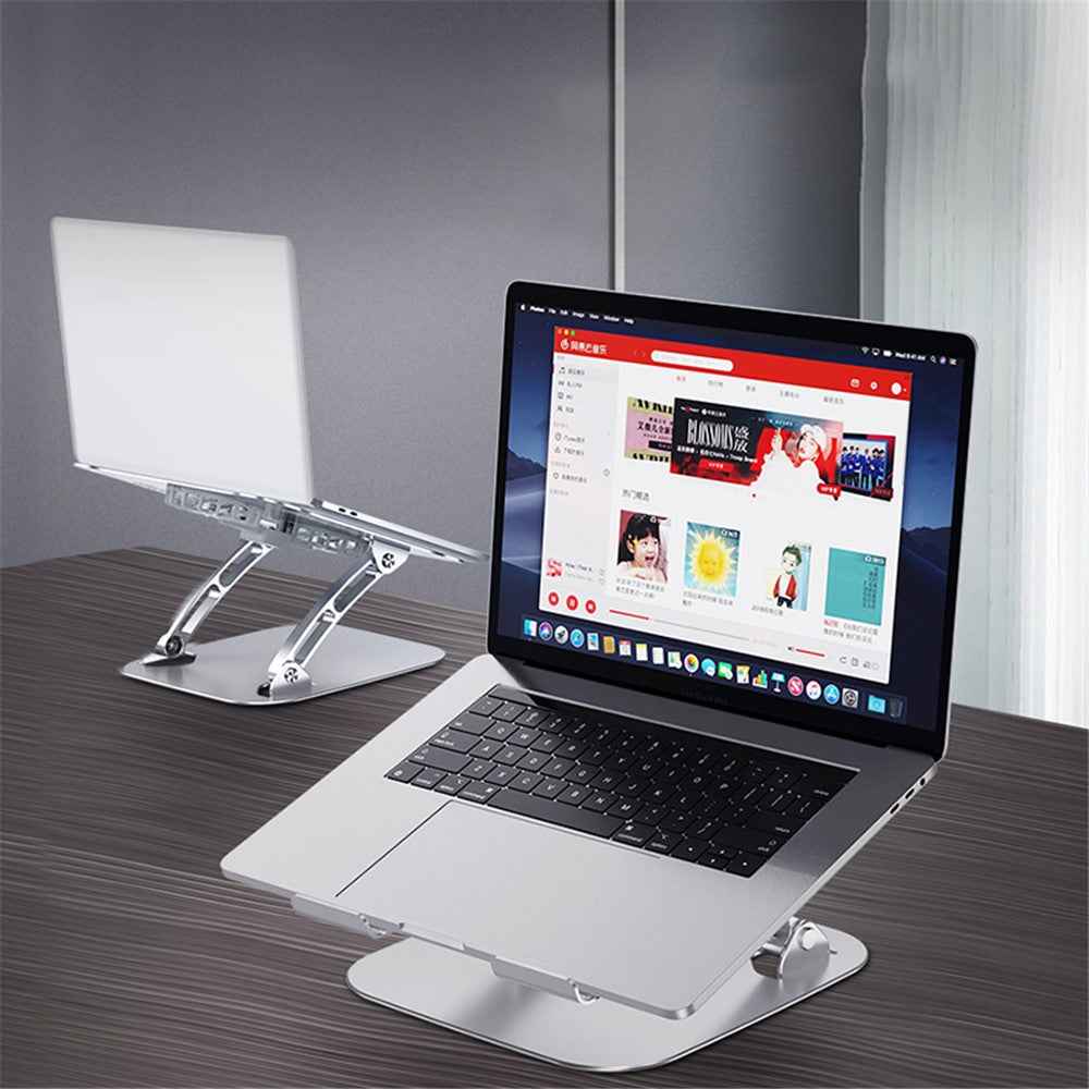 R-JUST HZ13 Aluminum Alloy Laptop Stand Mount Notebook Riser Bracket with Double Cooling Fan