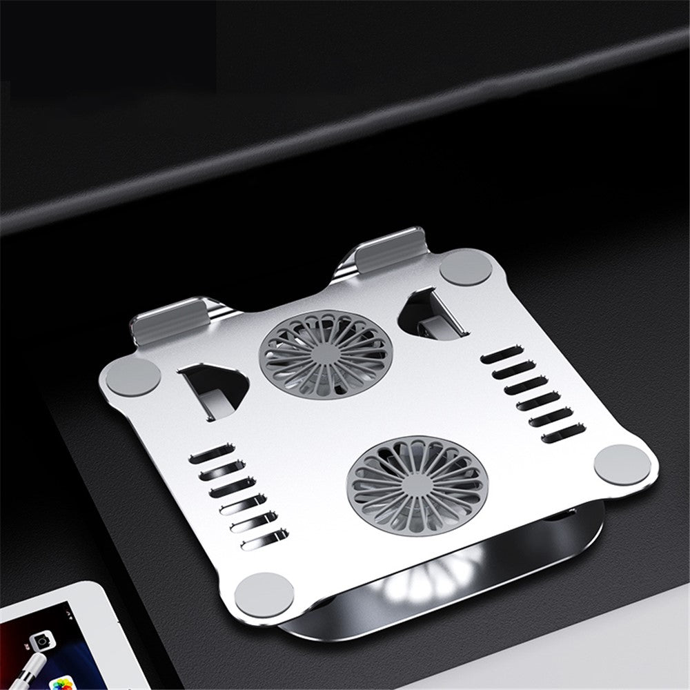 R-JUST-HZ13-Aluminum-Alloy-Laptop-Stand-Mount-Notebook-Riser-Bracket-with-Double-Cooling-Fan