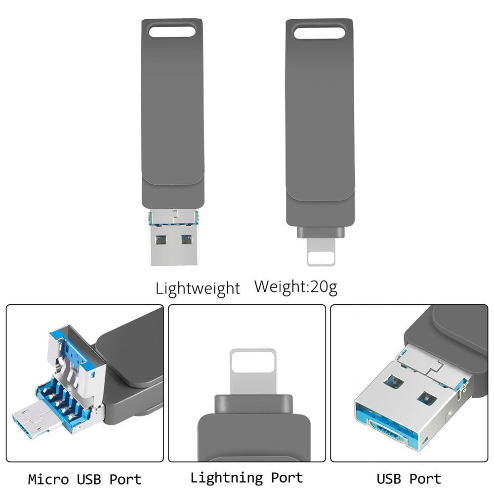 R-PK004-8GB-Portable-Memory-Stick-3-in-1-Lightning/Micro-USB/USB-3.0-Flash-Drive-OTG-U-Disk-Black