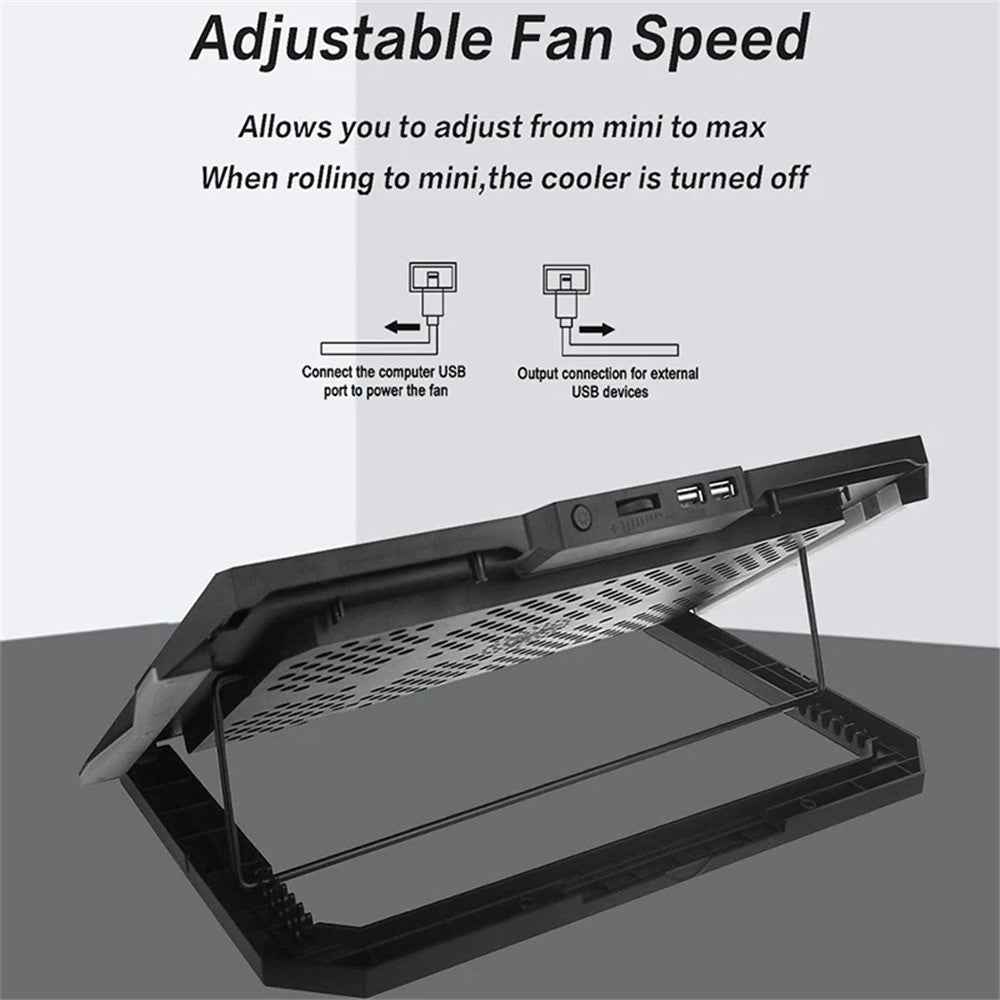 S601 Adjustable Height Gaming Laptop Cooling Pad RGB Light Notebook Cooler with Phone Holder