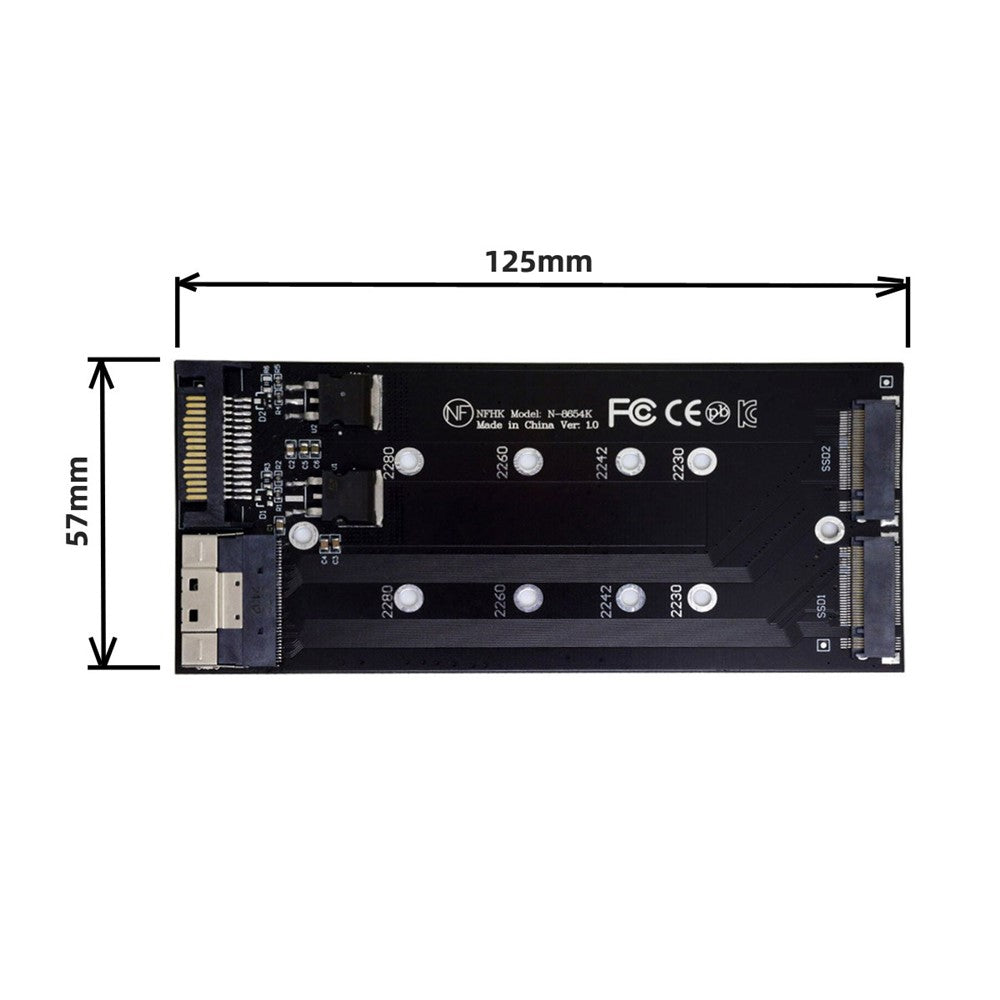 SA-014-Dual-2X-NVME-M.2-AHCI-to-PCIE-Express-3.0-4.0-Slimline-SFF-8654-8X-Raid-Card-VROC-Raid0-Hyper-Adapter