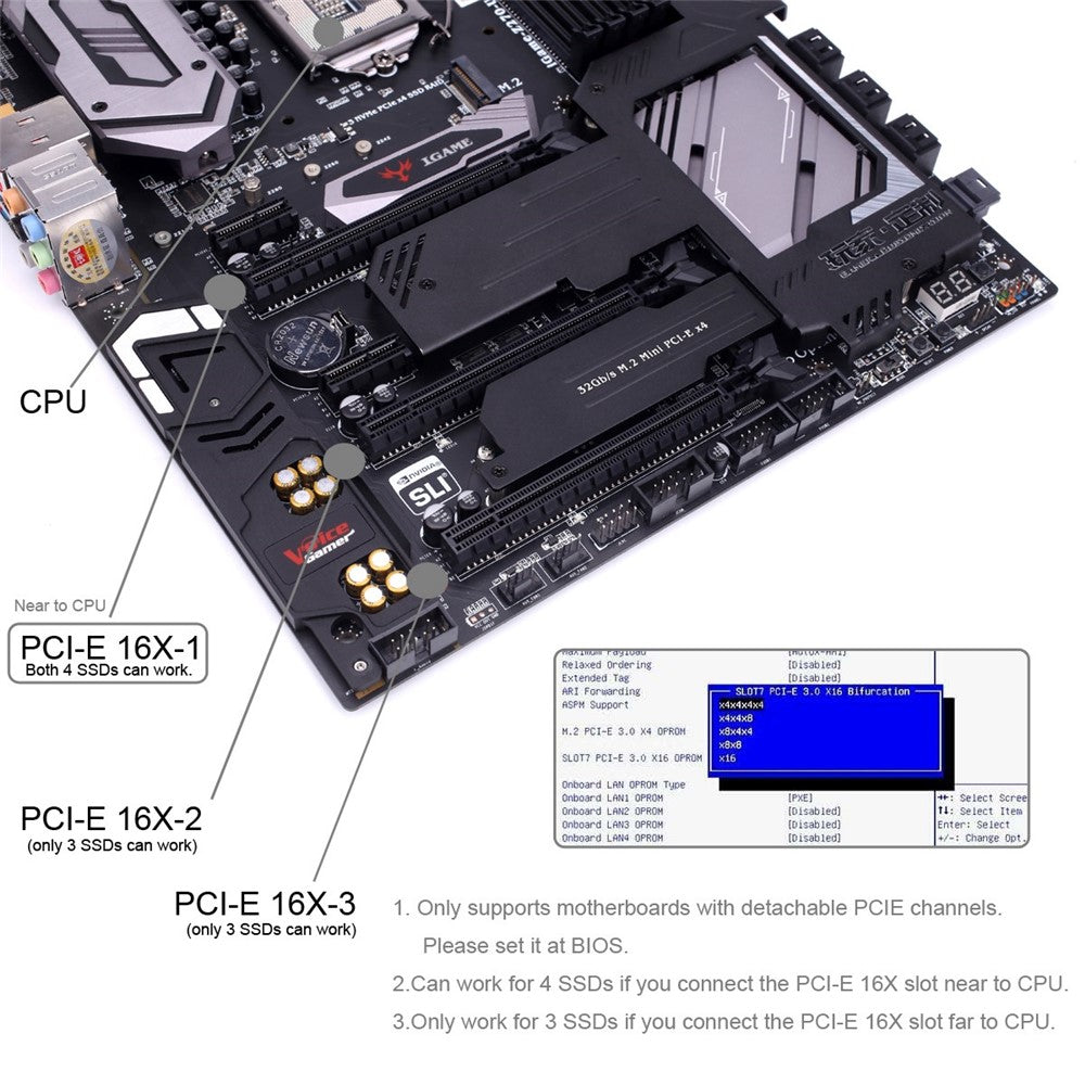 SA-014-Dual-2X-NVME-M.2-AHCI-to-PCIE-Express-3.0-4.0-Slimline-SFF-8654-8X-Raid-Card-VROC-Raid0-Hyper-Adapter