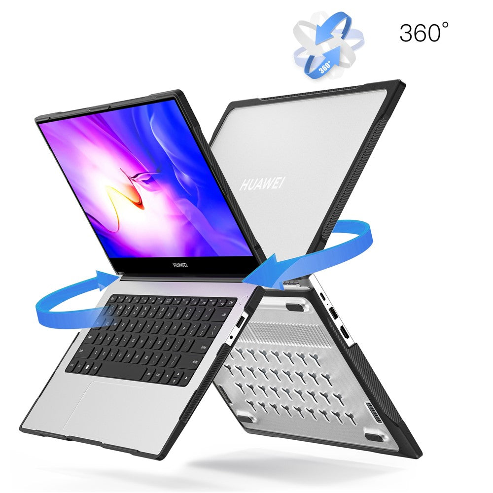 Sailor-Series-for-Huawei-MateBook-D14-(2023)-Laptop-Case-Dual-Layer-PC+TPU-Protective-Cover-Transparent