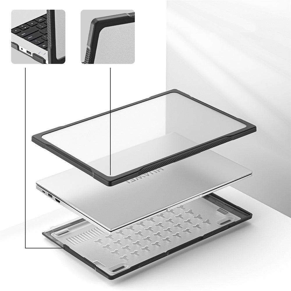 Sailor-Series-for-Huawei-MateBook-D14-(2023)-Laptop-Case-Dual-Layer-PC+TPU-Protective-Cover-Transparent