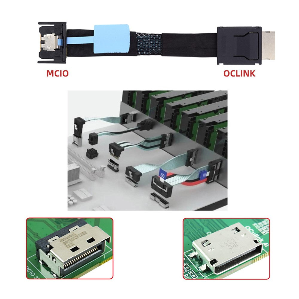 SF-077-50cm-PCI-E-MCIO-38Pin-Male-to-SFF-8611-Oculink-4X-Extender-Cord