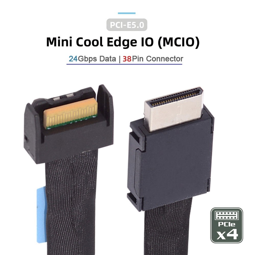 SF-077-50cm-PCI-E-MCIO-38Pin-Male-to-SFF-8611-Oculink-4X-Extender-Cord