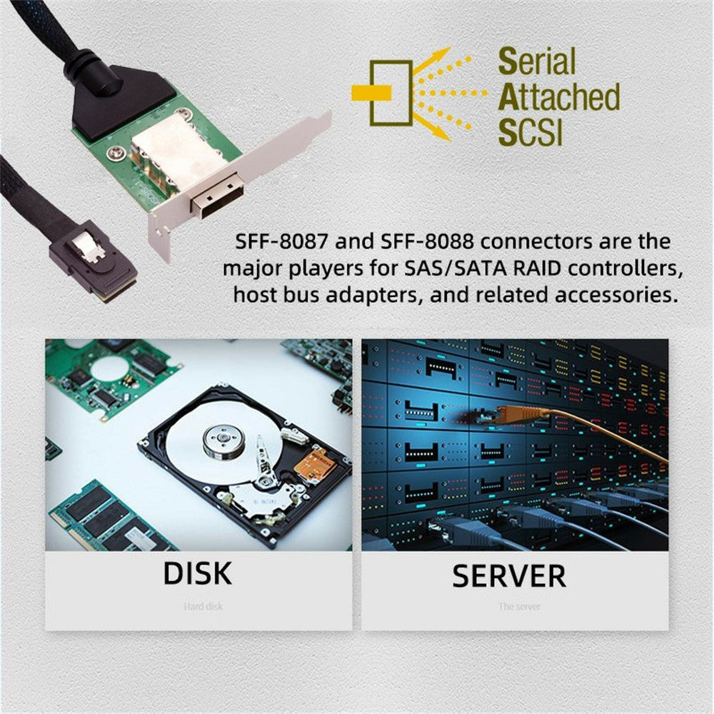 SF-083-36PIN-Internal-Mini-SAS-SFF-8087-Male-to-External-SFF-8088-Female-Extension-Cable-PCBA-with-Low-Profile-Bracket