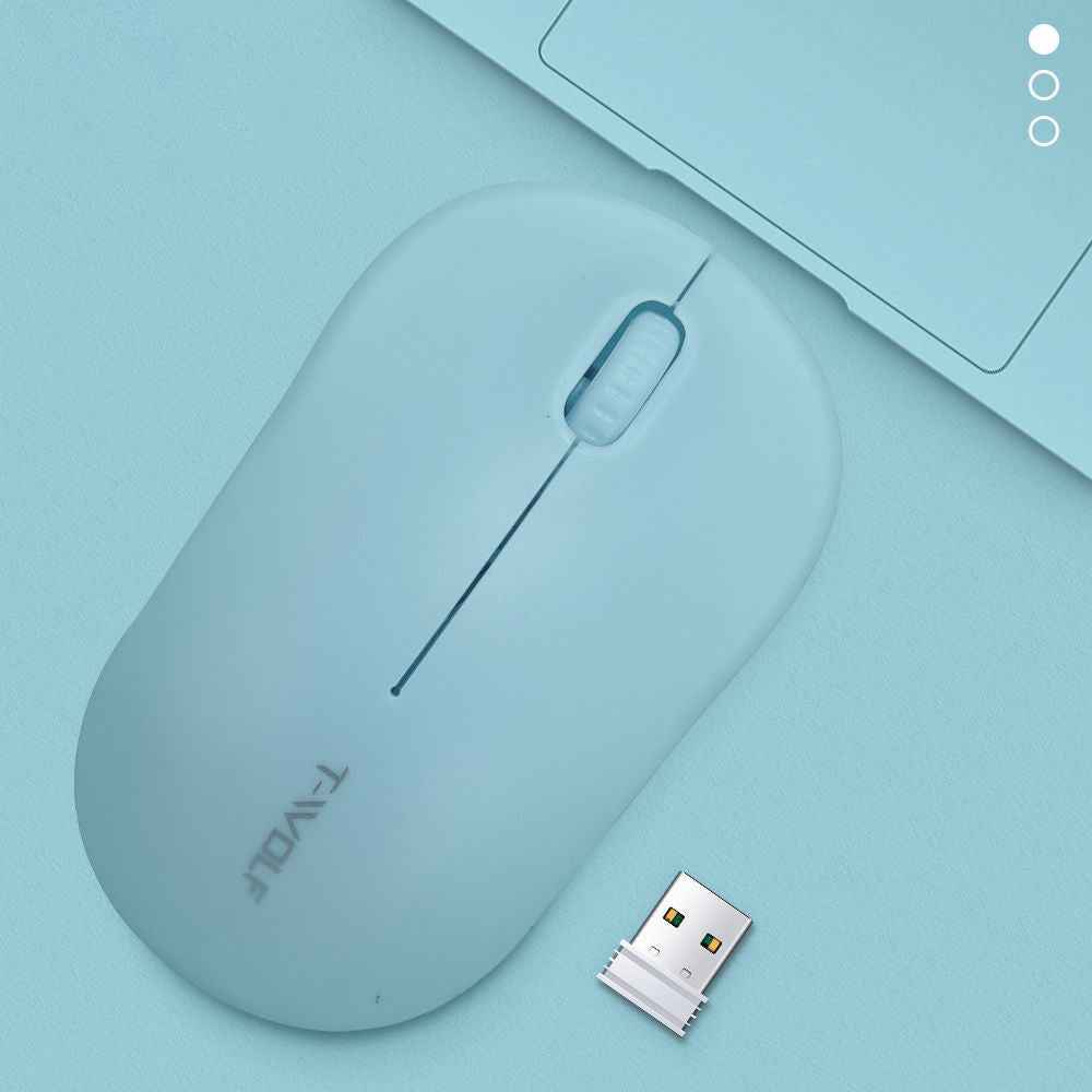 Q4 Wireless Mouse Silent 2.4G 3 Buttons 1000DPI Optical Mice with USB Receiver for PC/Laptop/Tablet - Blue
