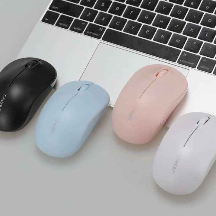 Q4 Wireless Mouse Silent 2.4G 3 Buttons 1000DPI Optical Mice with USB Receiver for PC/Laptop/Tablet - Blue