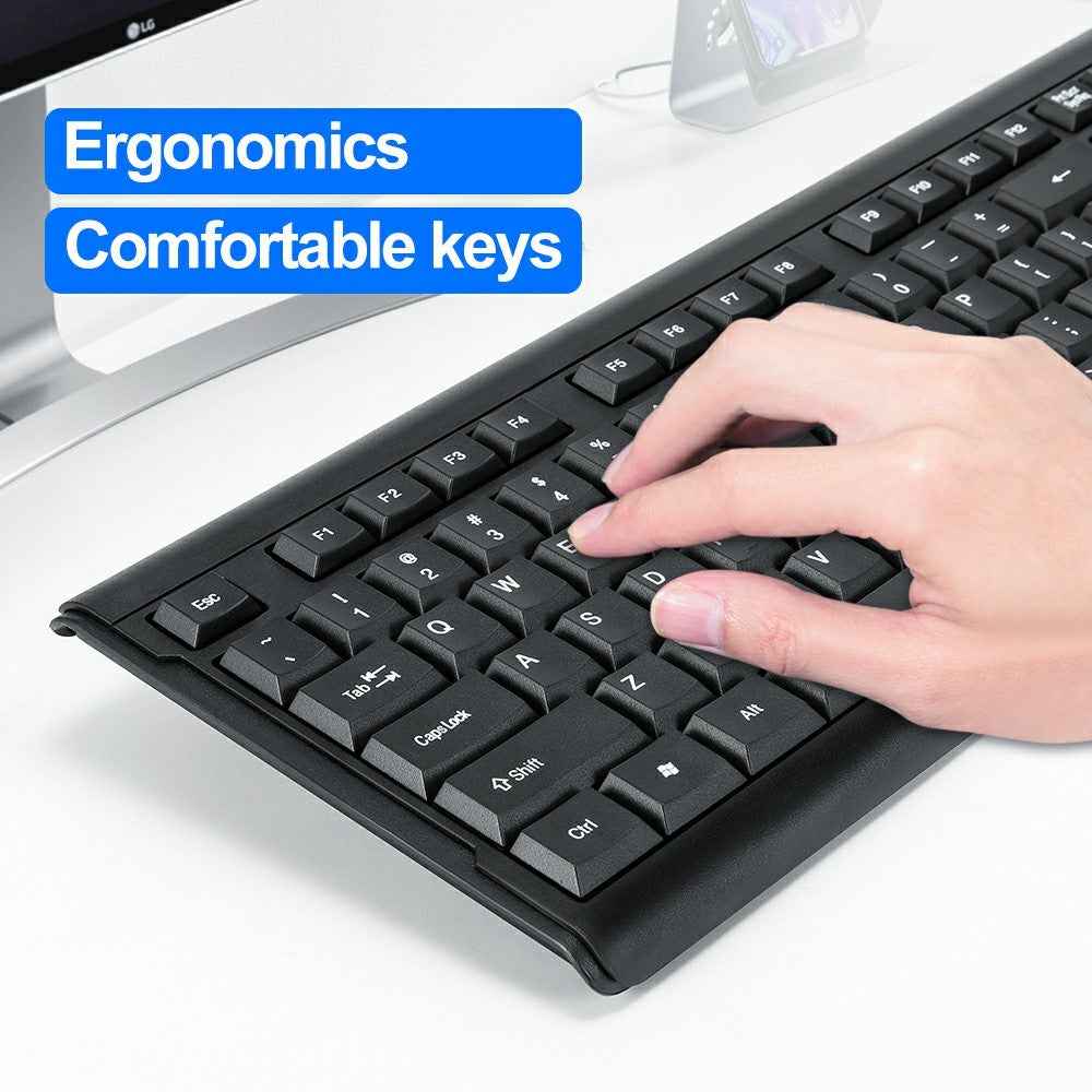 TF500 USB Wired Keyboard Mouse Set 104 Keys Keyboard for Computer PC Laptop