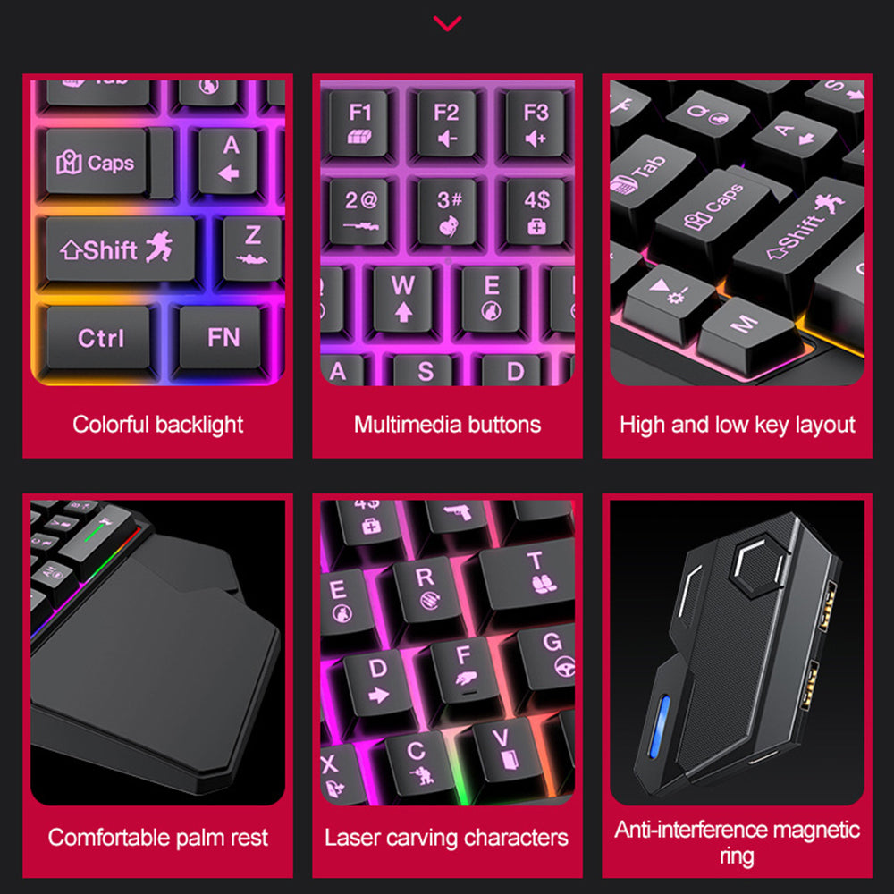 TF950-5PCS-Gaming-Keyboard-Mouse-Set-Wired-40-Key-Keyboard-Mouse-with-Stand-and-Adapter-for-Android-Phone-Tablet-Black