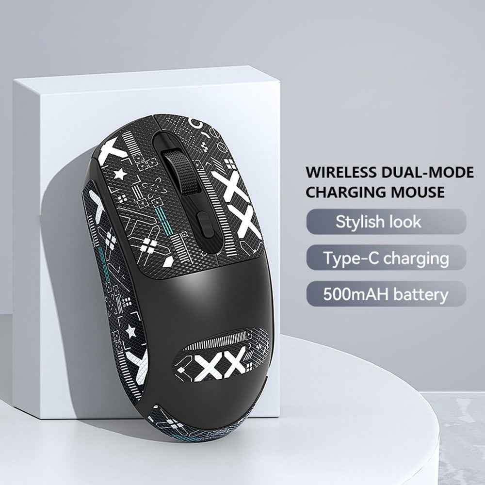 X8 Dual Mode Wireless Mouse with 500mAh Rechargeable Battery Gaming Mouse - Black