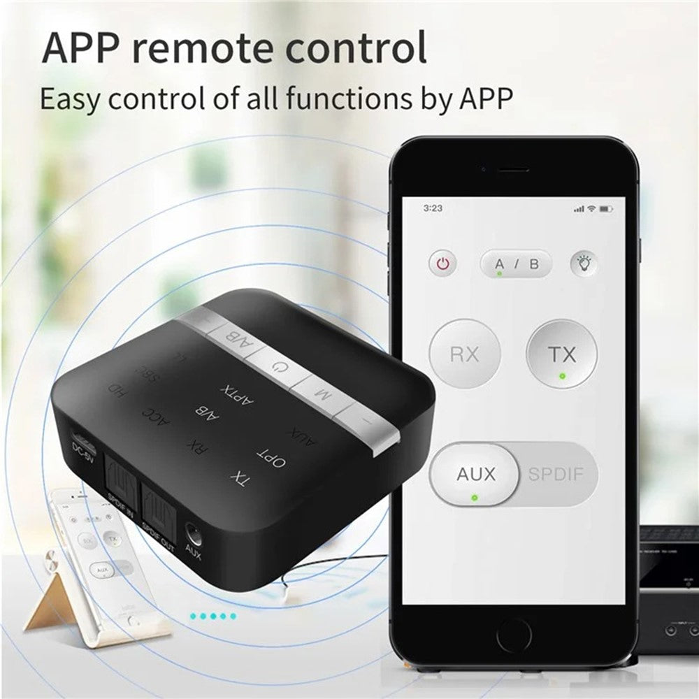 TX200-2-In-1-Transmitter-Receiver-Bluetooth-Compatible-Optical-Coaxial-Audio-Adapter-for-TV-/-Home-Theater-(-Chip:-CSR8675-)