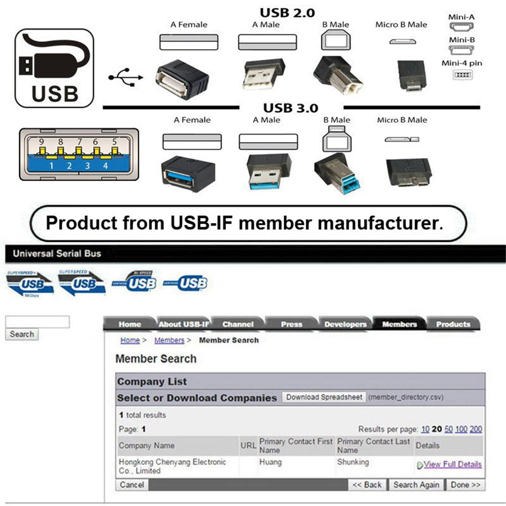 U3-075-AM-0.3m-USB-3.0-Male-to-Male-Cord-5Gbps-Data-Transfer-for-Cameras,-DVD-Player,-Hard-Disk-(Silver-Shell)