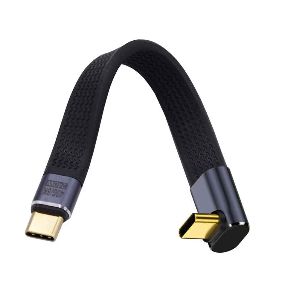 UC-002-0.13U 13cm Up Angled 240W Type-C Male to Male USB4 40Gbps 100W 8K Flat Slim FPC Data Cable for Laptop Phone