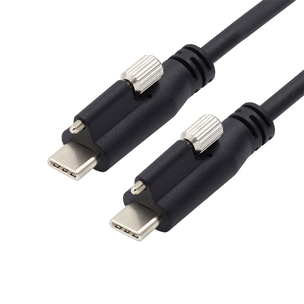 UC-047-1.2M-USB-3.1-Type-C-Locking-Connector-to-USB-3.1-Type-C-Cable-for-Camera-with-Panel-Mount-Screw