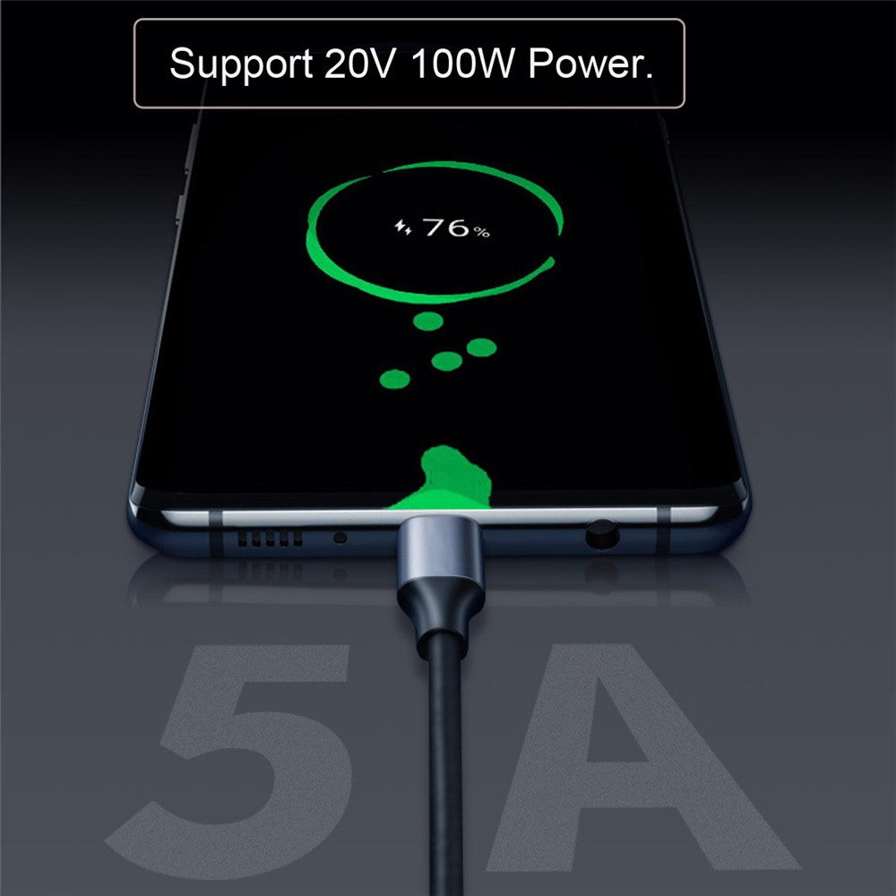 UC-058-RI-2.0M-2m-90-Degree-Right-Angled-USB-C-USB-3.1-Male-to-Female-Cable-Alloy-Connector-Extension-Cable