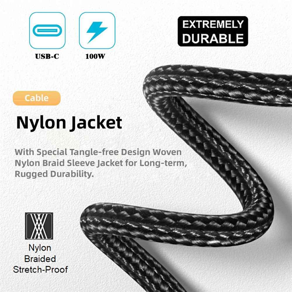 UC-110-4530DE For Dell Laptops 1.8m USB-C to DC 4.5x3.0mm Cable PD 100W Nylon Braid Charging Cord