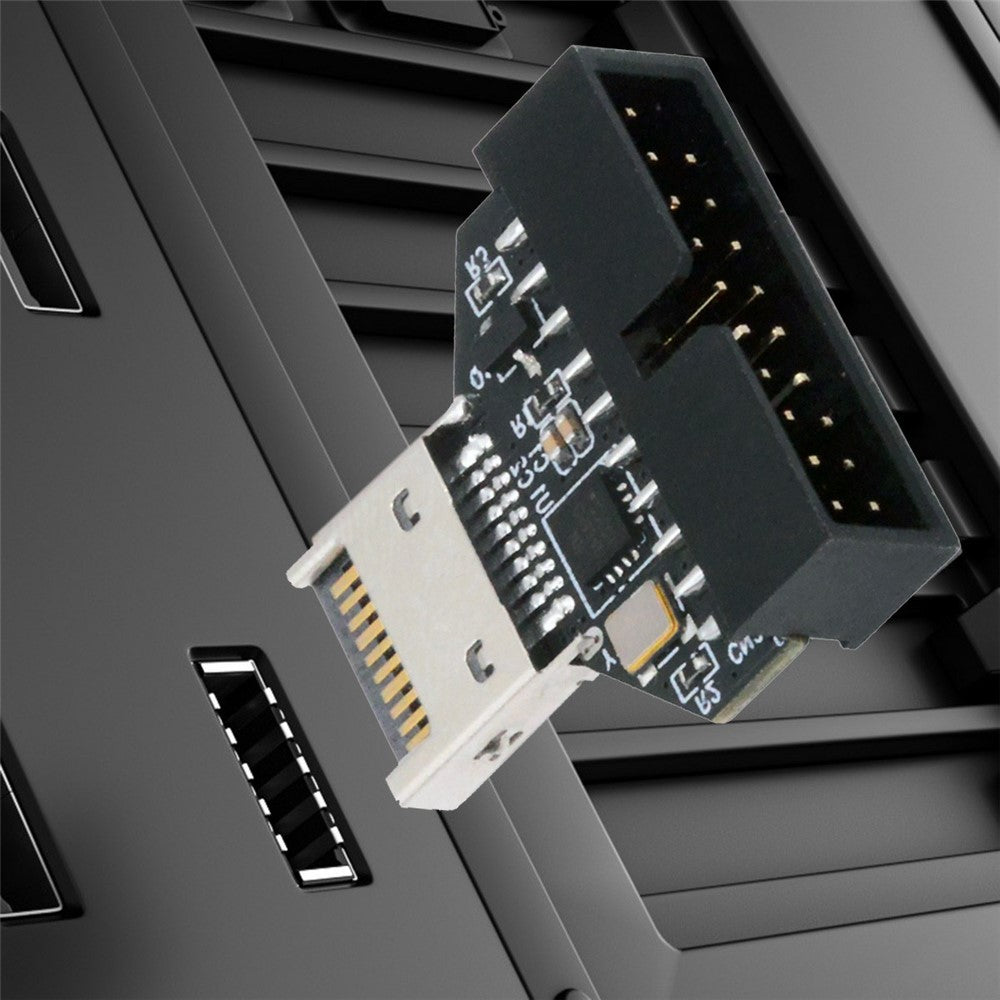 UC-141-TC005-Type-E-IDC-Socket-USB-3.1-Front-Panel-Header-to-USB-3.0-20Pin-Header-Extension-Adapter-with-CH334P-Chip