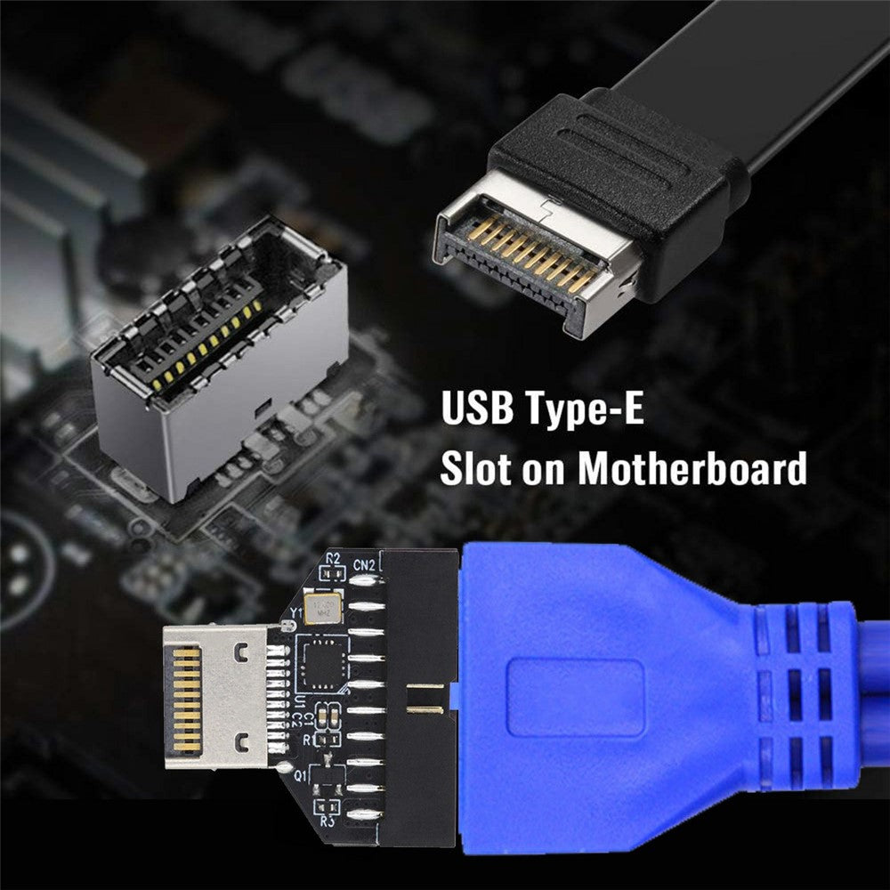 UC-141-TC005-Type-E-IDC-Socket-USB-3.1-Front-Panel-Header-to-USB-3.0-20Pin-Header-Extension-Adapter-with-CH334P-Chip