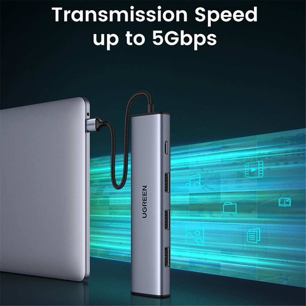 20805-5-in-1-USB-to-4-USB-+-Type-C-Adapter-5V-2A-Multi-Port-USB3.0-Hub-5Gbps-High-Speed-Data-Transfer-Converter-for-Laptop,-iMac,-Surface-Pro,-XPS,-U-Disk,-HDD