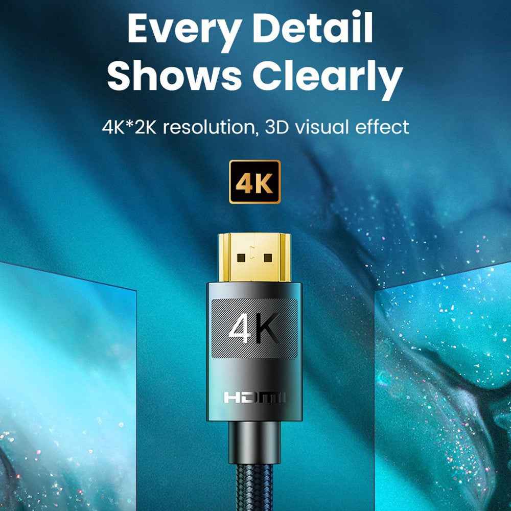 40102 3m 4K/60Hz HDMI 2.0 Cable HDMI Male to HDMI Male Nylon Braided Cord for RTX 3080 PS4 Xbox HDMI Splitter HDMI Ethernet Cable