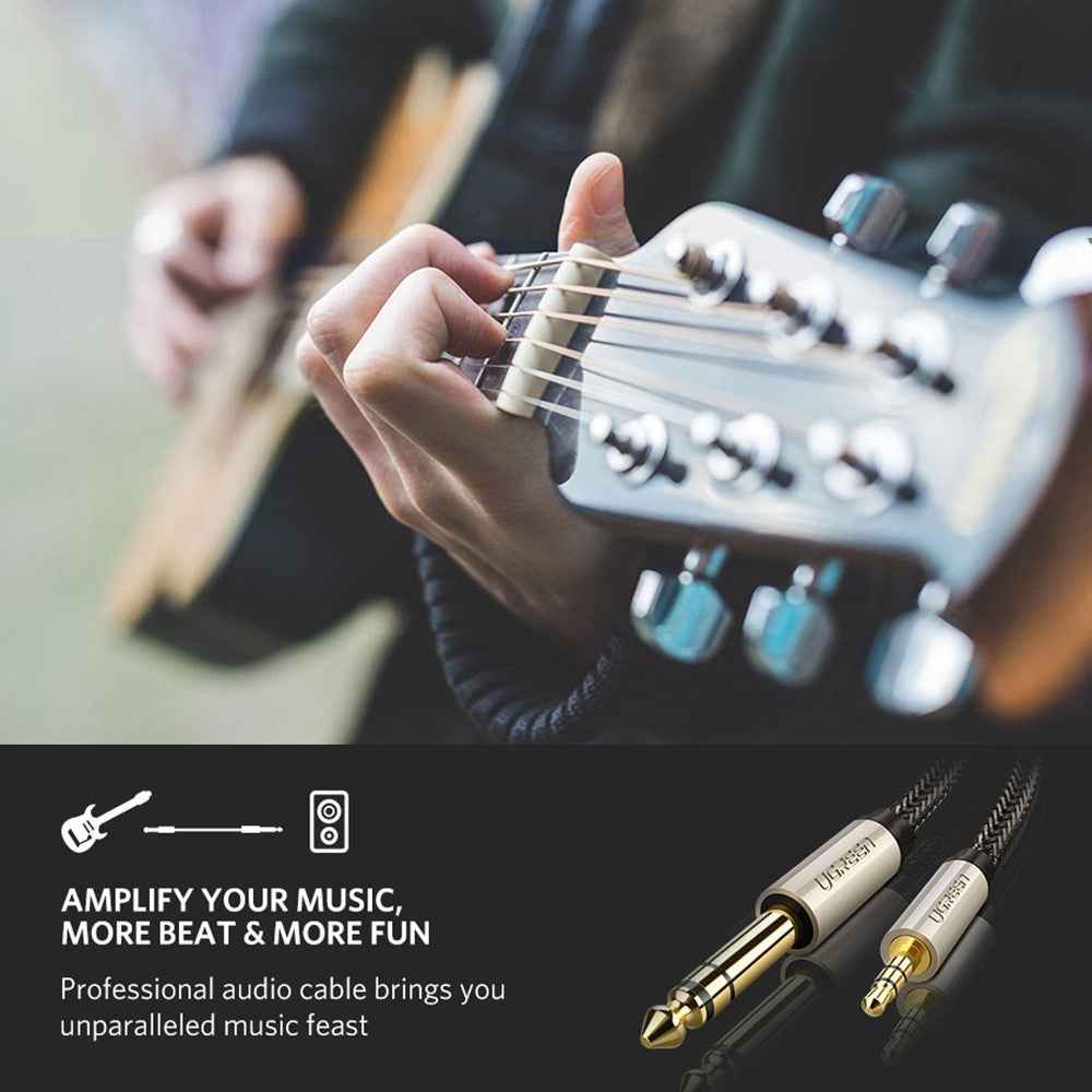 Audio Cable 3.5mm TRS to 6.35mm TS, 5-Meter for Amplifiers and Cellphones