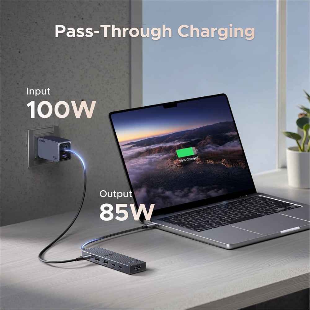45363 6-in-1 USB-C Hub 10Gbps 4K 60Hz HD 100W Power Delivery Adapter