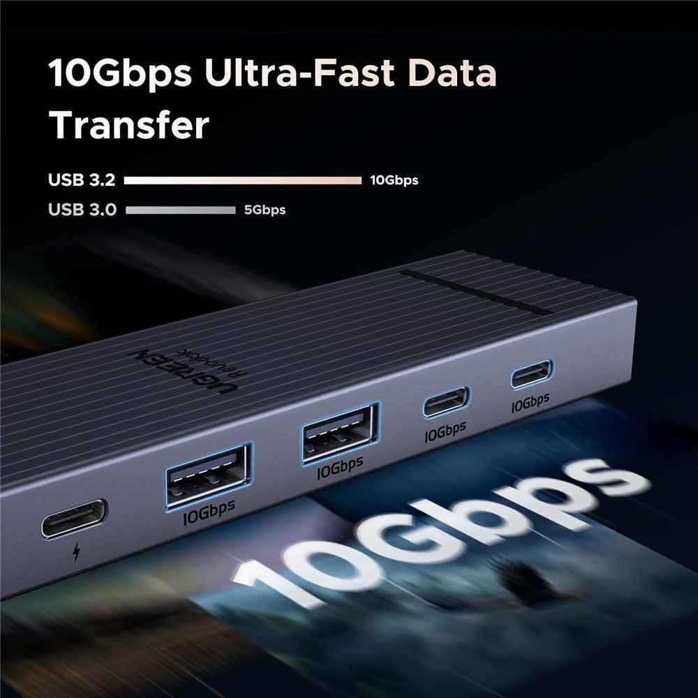 45363 6-in-1 USB-C Hub 10Gbps 4K 60Hz HD 100W Power Delivery Adapter