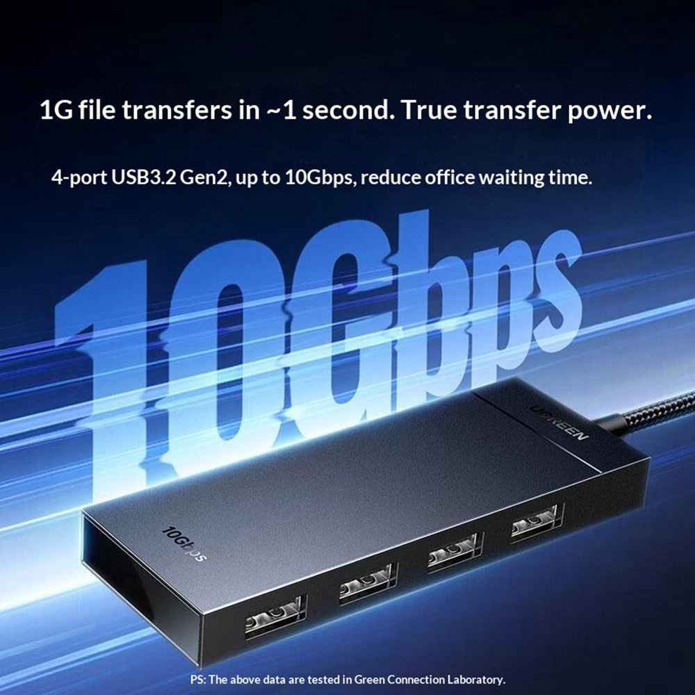 CM806 35883 USB-A 4 Port Hub Adapter 0.15m 10Gbps High Speed Data Transfer Docking Station for Windows  /  Mac OS  /  Linux