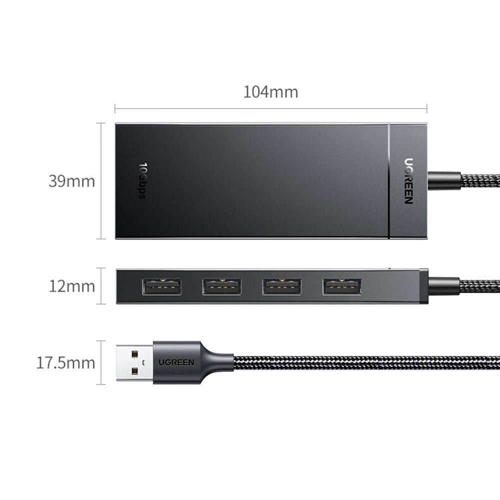 CM806-35883-USB-A-4-Port-Hub-Adapter-0.15m-10Gbps-High-Speed-Data-Transfer-Docking-Station-for-Windows-/-Mac-OS-/-Linux